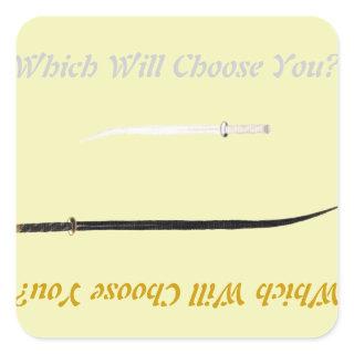 Swords of Legend: Which Will Choose You? Square Sticker
