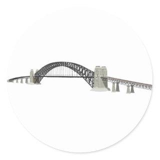 Sydney Harbour Bridge: 3D Model: Classic Round Sticker