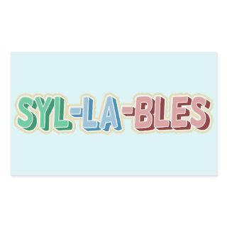Syllables topography rectangular sticker