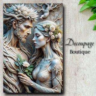 Sylvan Lovers Forest Embrace Decoupage  Tissue Paper