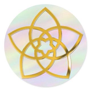 Symbol Venus Flower / GOLD | coloured light Classic Round Sticker