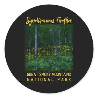 Synchronous Fireflies Great Smoky Mountains Nation Classic Round Sticker