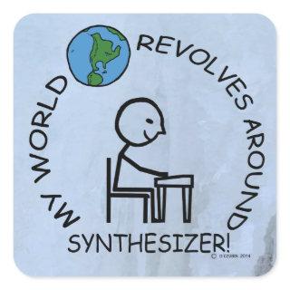 Synthesizer - World Revolves Around Square Sticker