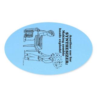 Synthesizer Zombie Explode Oval Sticker
