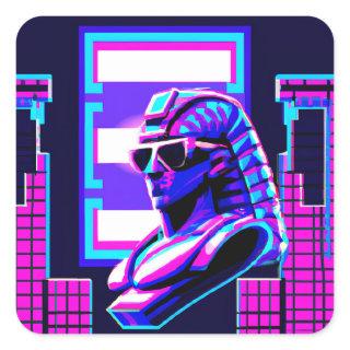 Synthwave Pharaoh Square Sticker