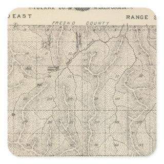 T1415S R3031E Tulare County Section Map Square Sticker