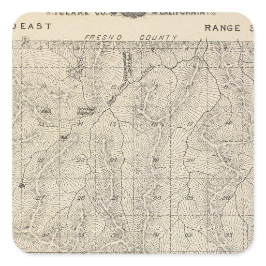 T1415S R3031E Tulare County Section Map Square Sticker
