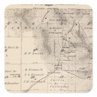 T15S R25E Tulare County Section Map Square Sticker