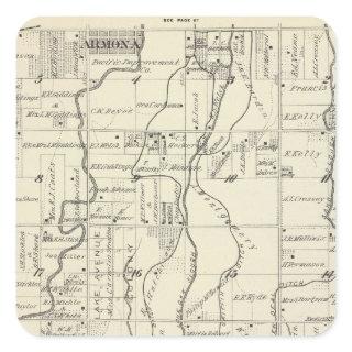 T19S R21E Tulare County Section Map Square Sticker