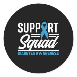 T1D T2D Warrior Support Squad Diabetes Awareness  Classic Round Sticker