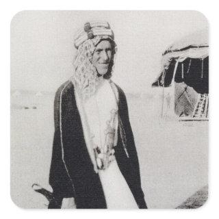 T. E. Lawrence in Arab Dress (b/w photo) Square Sticker