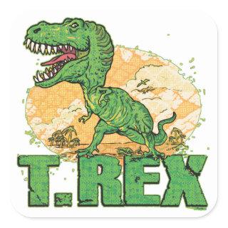 T Rex Big Dot Square Sticker