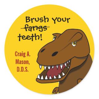 T-rex Dinosaur Brush Your Teeth Dentist Sticker