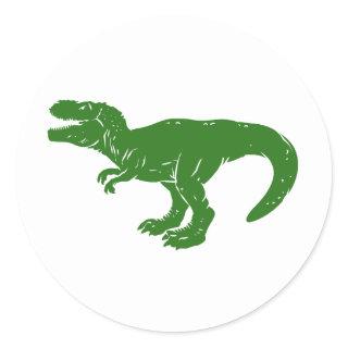 T rex dinosaur - Choose background color Classic Round Sticker