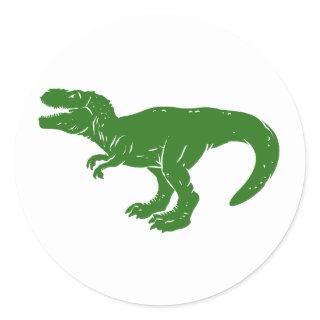 T rex dinosaur - Choose background color Classic Round Sticker