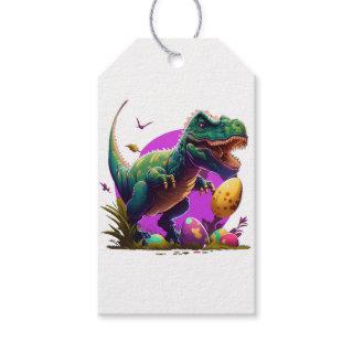 T-Rex dinosaur, Easter gift tag, Egg hunt Gift Tags