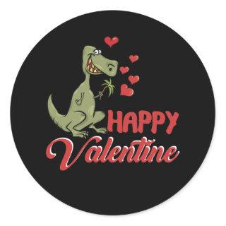 T-Rex Love Valentine's Day Gift Dino Classic Round Sticker