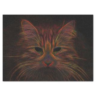 Tabby Cat Design Orange Copper Black Photo Art Tissue Paper