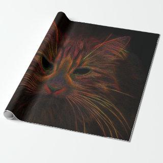 Tabby Cat Design Orange Copper Black Photo Art