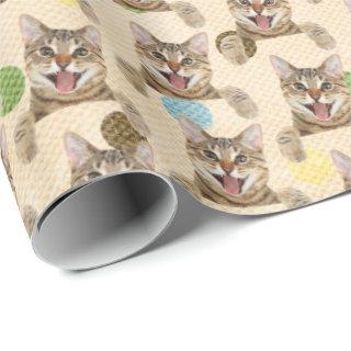 Tabby Cat On Polka Dots