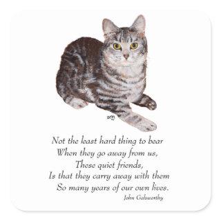 Tabby Cat Rainbow Bridge Square Sticker