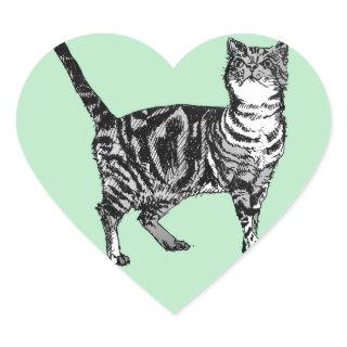 Tabby Cat Stickers Mint Cute cats pets Sticker Set