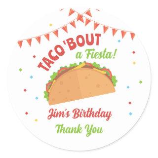 Taco About a Fiesta Birthday Party Classic Round Sticker