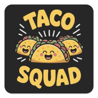 Taco Squad - Fun Fiesta Crew Square Sticker