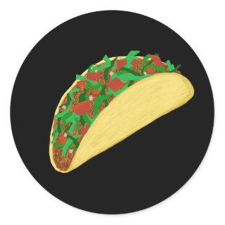 Taco Time - let's eat tacos black Classic Round Sticker