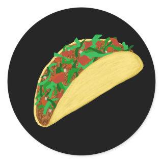 Taco Time - let's eat tacos black Classic Round Sticker