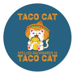 TacoCat for Kids Taco Cat Cinco de Mayo TacoCat Classic Round Sticker