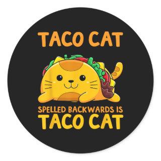 Tacocat Spelled Backwards Shirt Taco Cat Cinco De  Classic Round Sticker