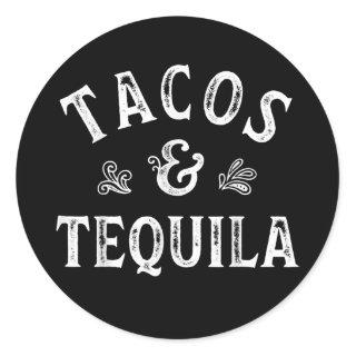 Tacos And Tequila Cinco de Mayo Men Women Mexican Classic Round Sticker