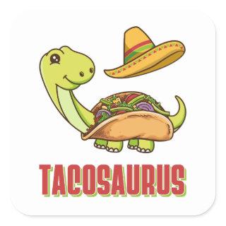 Tacosaurus Taco Dinosaur Cinco De Mayo Square Sticker