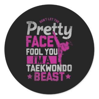 Taekwondo for Kids Girls Self Defense Men Women Classic Round Sticker