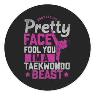 Taekwondo for Kids Girls Self Defense Men Women Classic Round Sticker