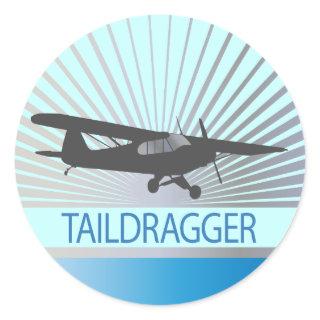 Taildragger Airplane Classic Round Sticker