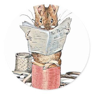 Tailor Mouse on Spool of Thread Classic Round Sticker