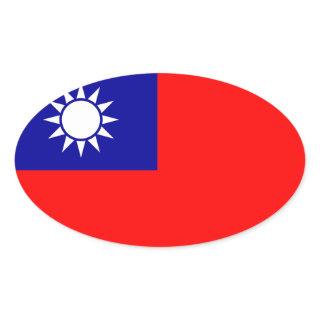 Taiwan* Flag Oval Sticker