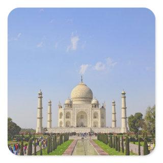 Taj Mahal, a mausoleum located in Agra, India, Square Sticker
