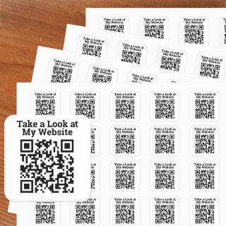 Take a Look at My Website Online QR Code Design Square Sticker
