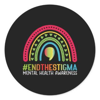 Tal-Health Matters End The Stigma Rainbow Boho Classic Round Sticker