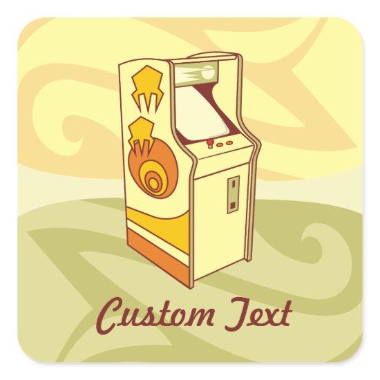 Tall arcade game console square sticker