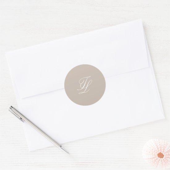 Talula Sandy Neutral Elegant Wedding Classic Round Sticker