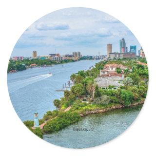 Tampa Bay, Florida scenic photograph Classic Round Sticker