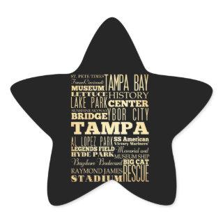 Tampa City of Florida State Typography Art Star Sticker