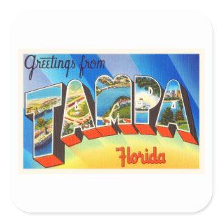 Tampa Florida FL Old Vintage Travel Souvenir Square Sticker