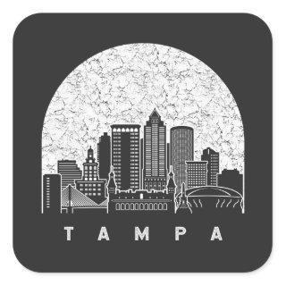 Tampa Florida Skyline Square Sticker