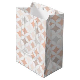 Tan Geometric Diamond Circles  Medium Gift Bag