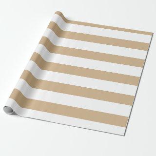 Tan White Wide Horizontal Striped